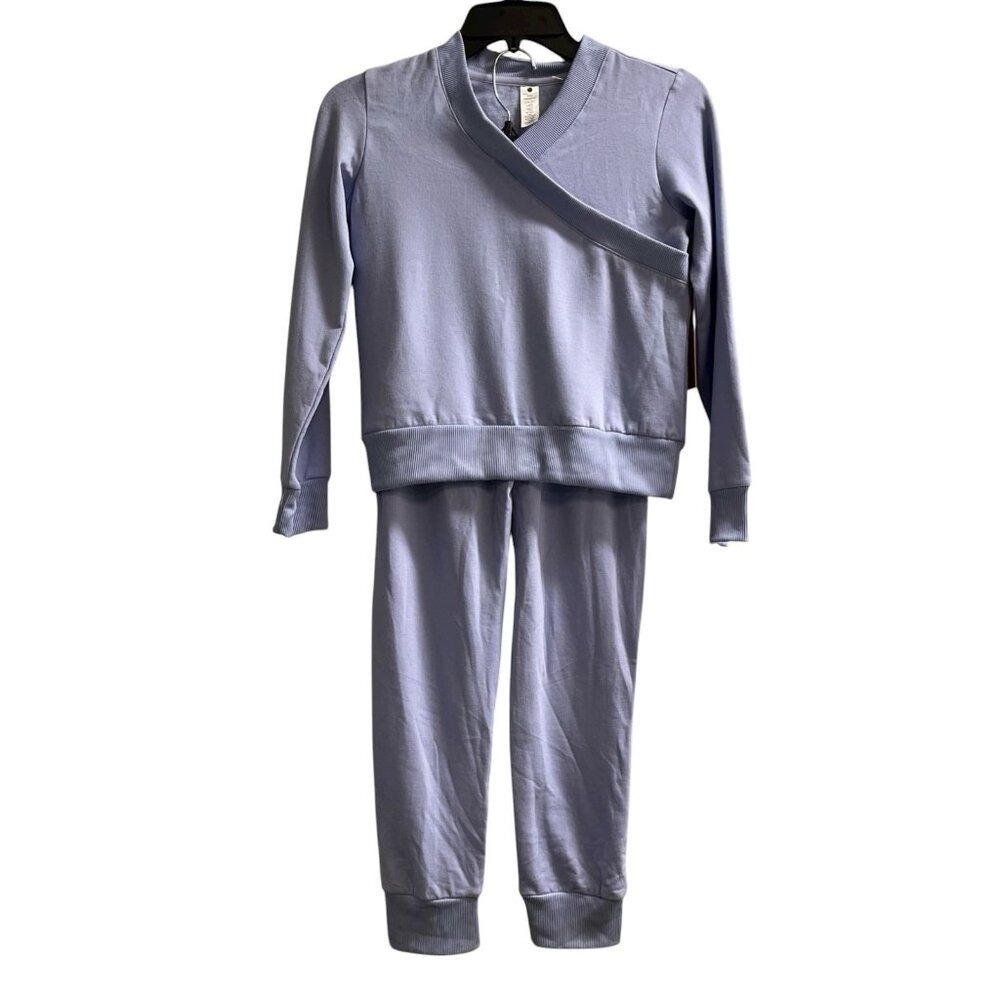 Yogalicious Terry Isla Top Jogger Set Size L  Island Blue‎ Pullover Fleece Lined